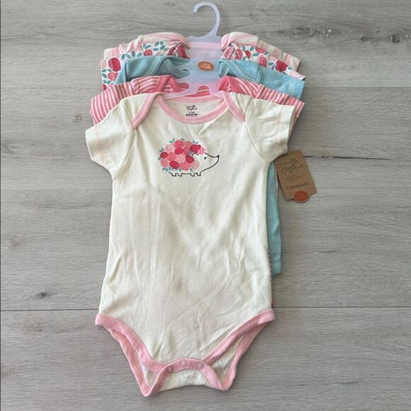 Touched By Nature Organic Cotton 5 Pc Bodysuits Rosebud 9-12 MO NWT - Picture 7 of 16